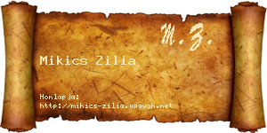 Mikics Zilia névjegykártya