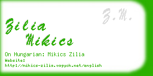 zilia mikics business card